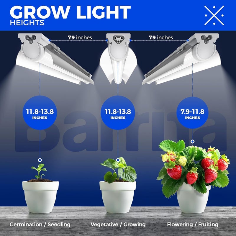 Barrina Grow Lights, 2FT 5000K White Full Spectrum Plant Growing Lamps, 144W(6 x 24W, 800W Equivalent), T8 LED Grow Light Bulbs, Plant Lights for Indoor Plants, Greenhouse, Linkable Design, 6-Pack - Image 5
